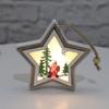 Christmas Light Luminous Ornament Wooden Christmas Tree Hanging Pendant Decor