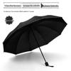 Extra-Large Automatic Black Men's Sunshade & Rain Umbrella - Sturdy, Foldable, Customizable with Thickened Design