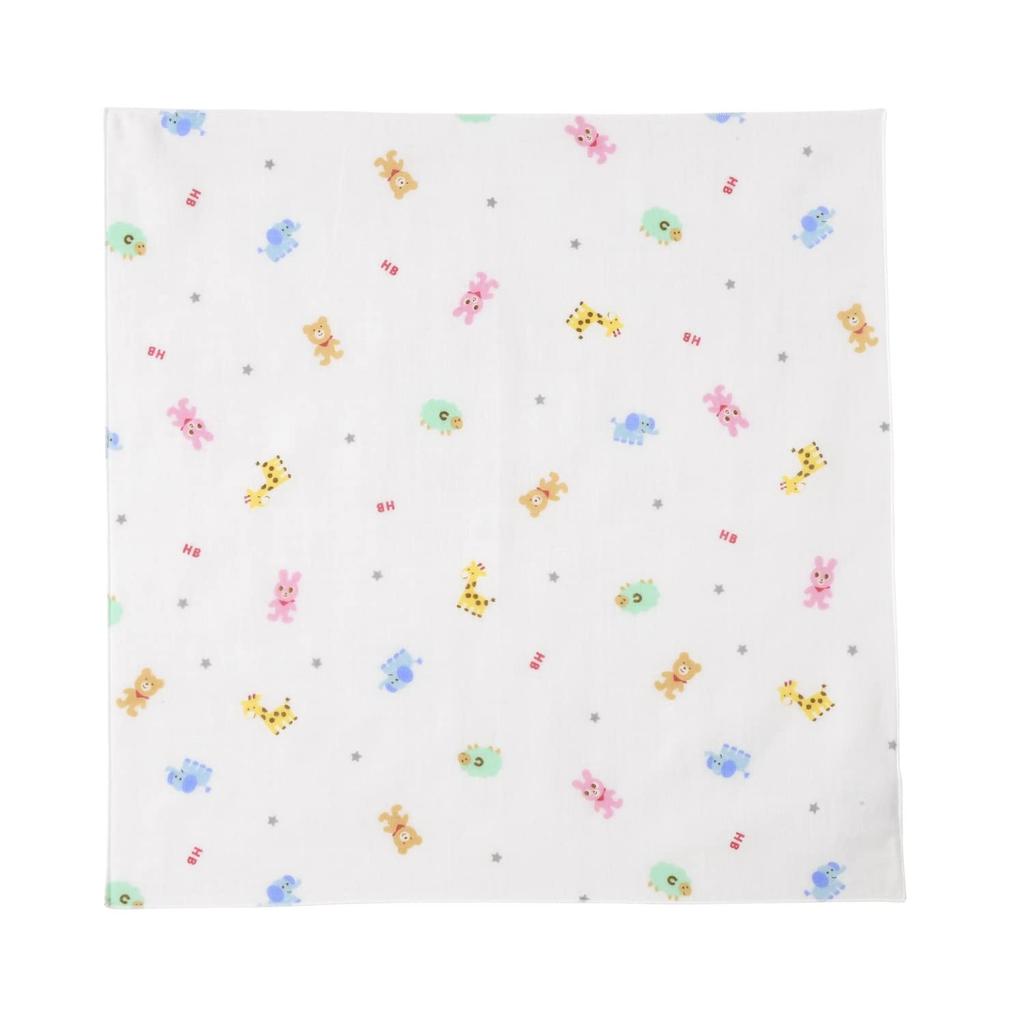 MIKI HOUSE HOT BISCUITS Gauze Handkerchief Boys and One Size Fits Set, Girls, Newborn, White, All, 76-8037-490