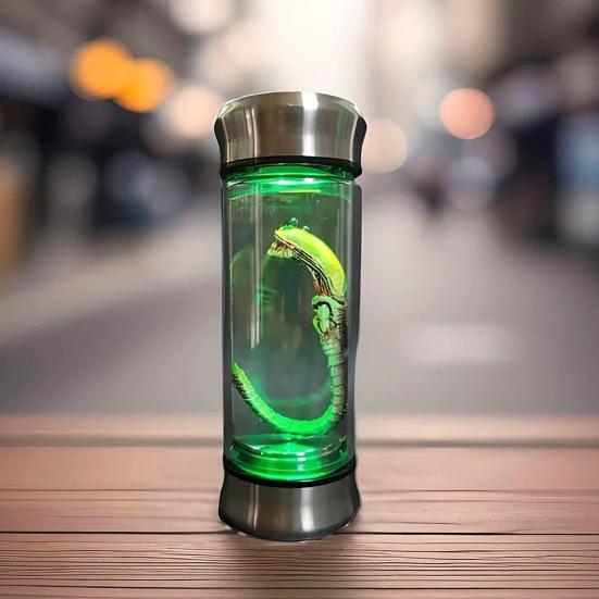Alien Kreatur Glasbehälter LED Beleuchtet Alien Dekoration Gothic Gruselig Tischdekoration für Halloween Party Sci-Fi Fans Geschenk