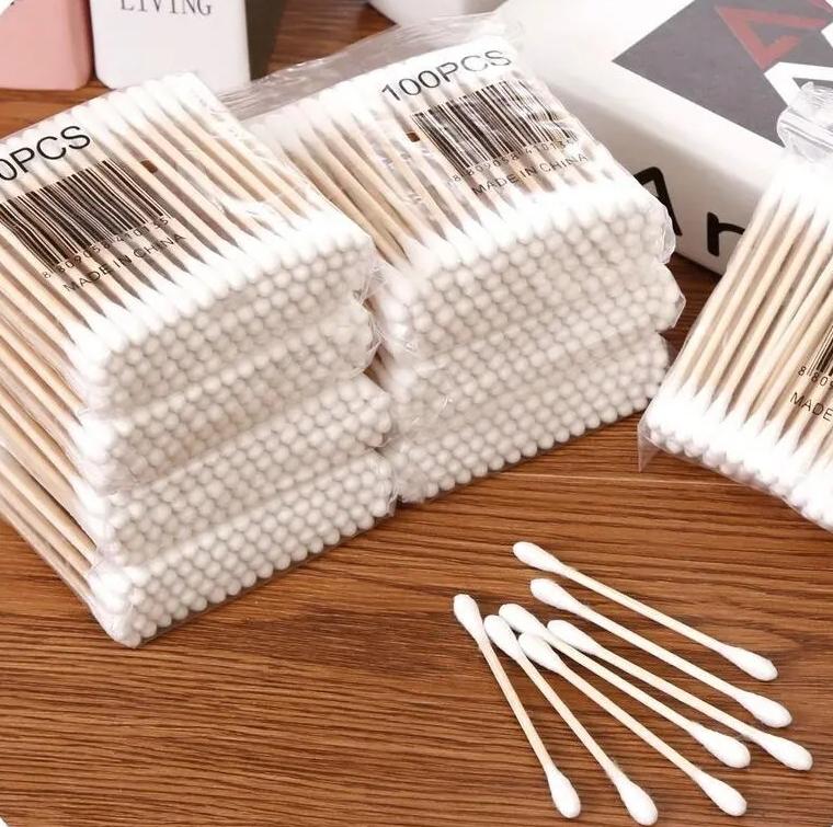 1/3/5pack Round Headed Cotton Swabs Double Round Headed Cotton Swabs Bamboo Sticks Precision Pointed Cosmetic Nail Tools