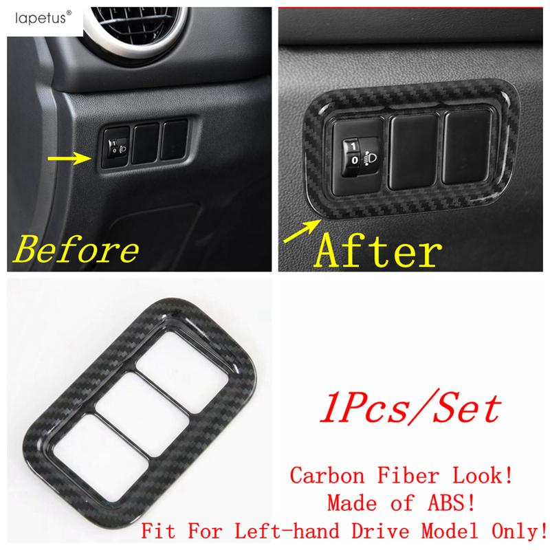 Head Lamp / Water Cup Panel / Dashboard Side Middle Air AC Vent Cover Trim For Mitsubishi ASX   Carbon Fiber Accessories