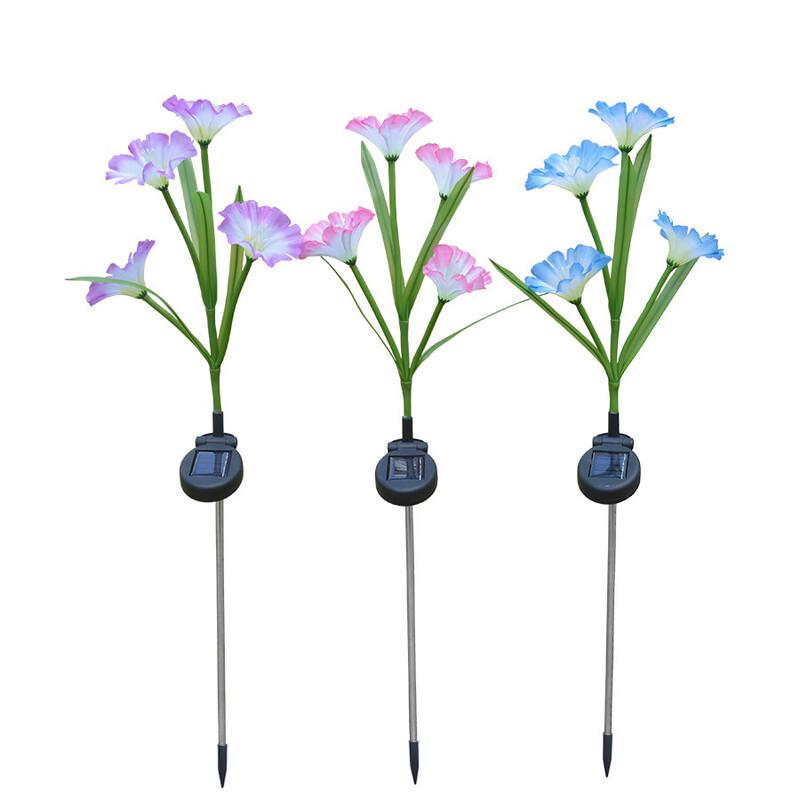 4-Head Solar Trumpet Flower LED Garden Stake Light