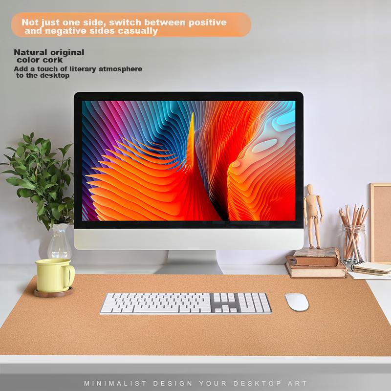 EXCO 1.2-Meter Cork Waterproof Leather Mouse Pad, Extra Large Computer Desk Mat, Leather Table Cover, Oversized Gaming Keyboard Pad, Charm Blue 9779