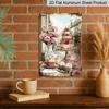 2D Flat, 1pc Vintage Metal Wall Art with Pink Roses, Cupcakes & Elegant Cake - 8x12 Inch Aluminum Kitchen Dining Room Decor Suitable for Cafe, Bar