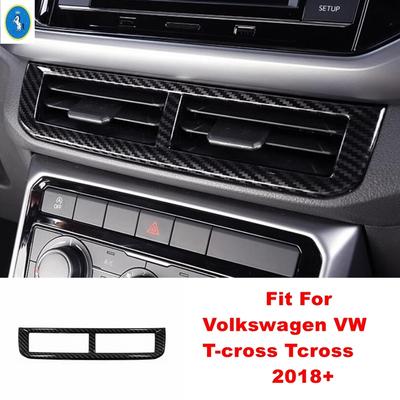 ABS Auto Center Middle Air AC Conditioning Vent Outlet Frame Cover Trim Accessories For Volkswagen VW T-cross Tcross 2018 -