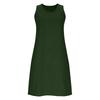 Womens Fashionable Loose-Fit Sleeveless Cotton-Linen -Color Dress With Pockets