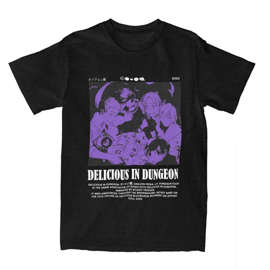 Men's T Shirt Dungeon Meshi Anime Marcille Laios T-Shirts Harajuku Delicious In Dungeon Summer Tee Shirt Y2K Cotton Tops