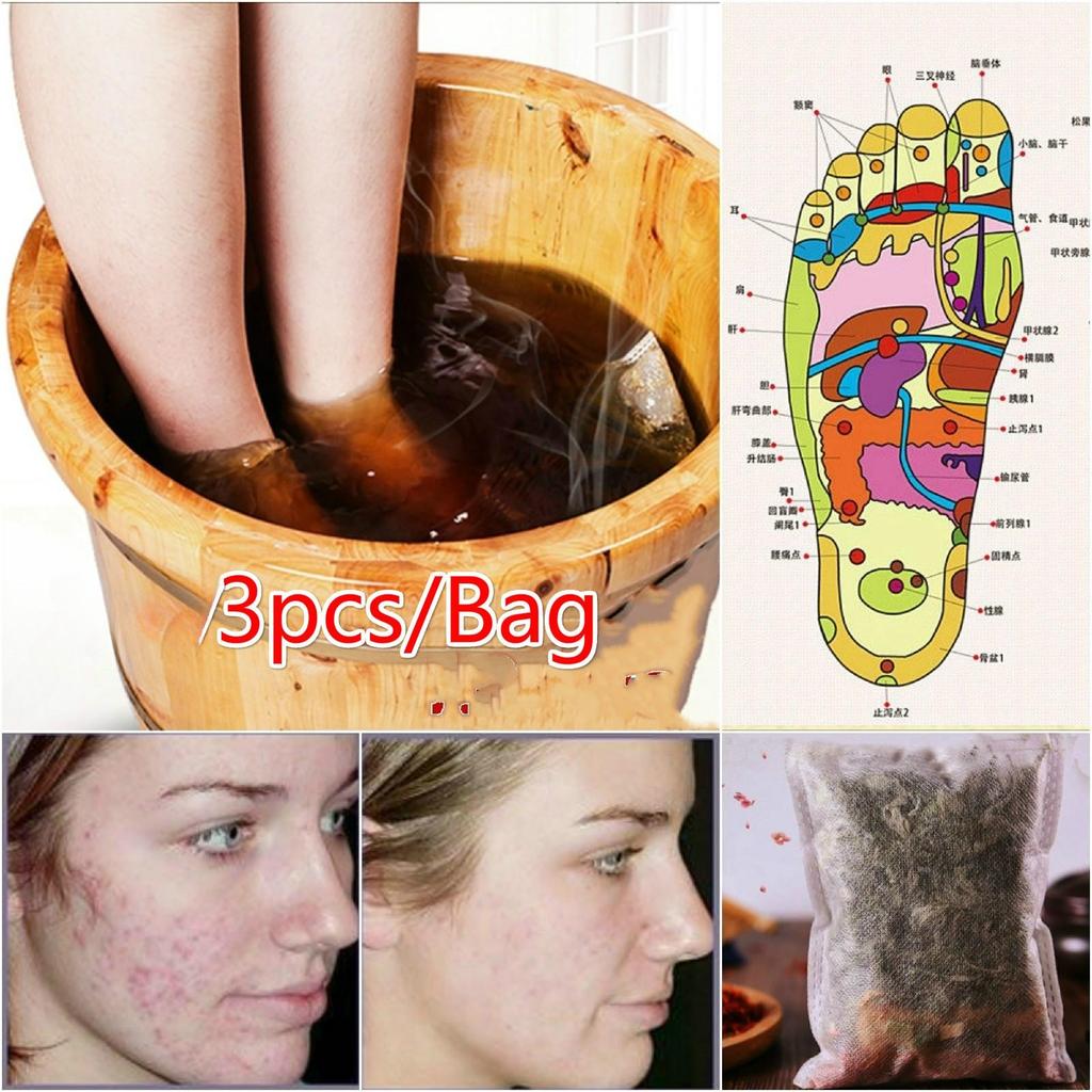 Foot Soak 3 Bags Chinese Herbal Wormwood Ginger 8 Dried Herbs Foot Bath for Women Special Period