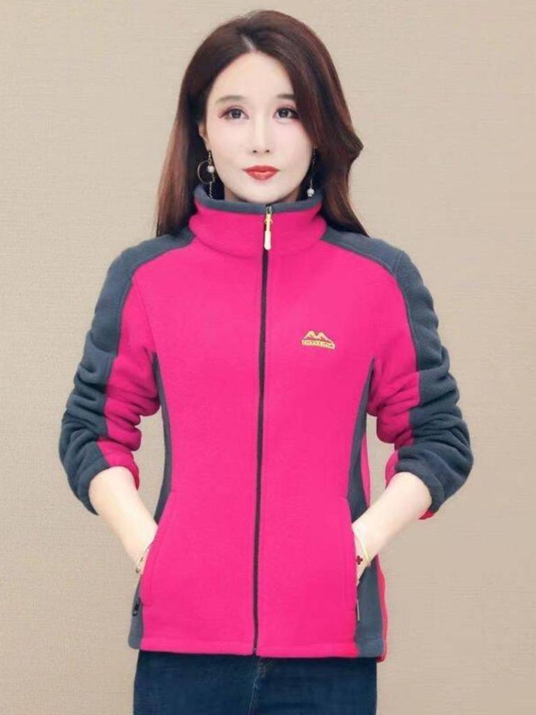 Doppelseitiger Fleece-Mantel für Damen - Sweatshirt mit Fleece-Futter für Mütter und Senioren (Frühling, Herbst, Winter).