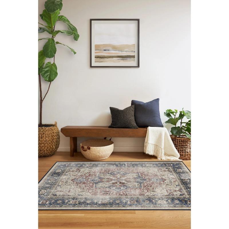 Royal Rose Pink Rug Traditional Bedroom Living Room Decorative Rug Vintage Persian Washable Rug Kitchen Dining Room Non-slip Rug