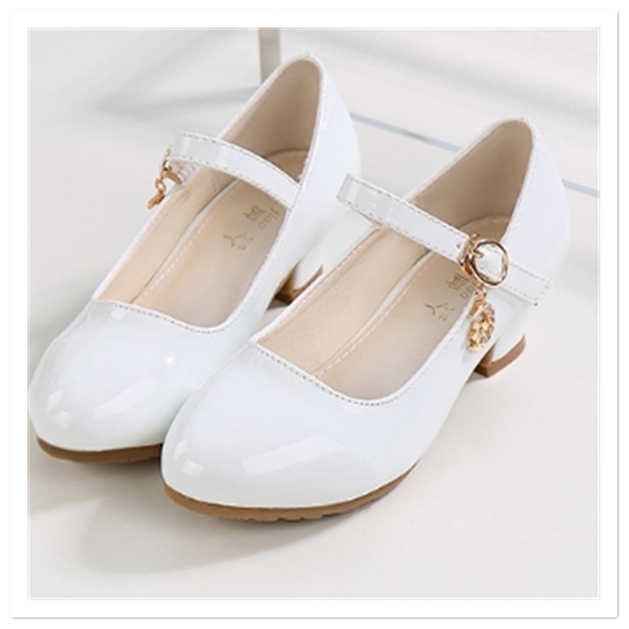 Children Clothing Yulin-001 Girls Pink/White Spring And Autumn New Sparkling ' High Heel Princess Shoes Korean Edition Student Performance Leather Shoes Cm