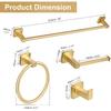 Gold Towel Bar Set 5 Pieces Bathroom Hardware Accessory Set Towel Holder Set for Bathroom SUS304 Stainless Steel Bathroom Accessories Set Wall