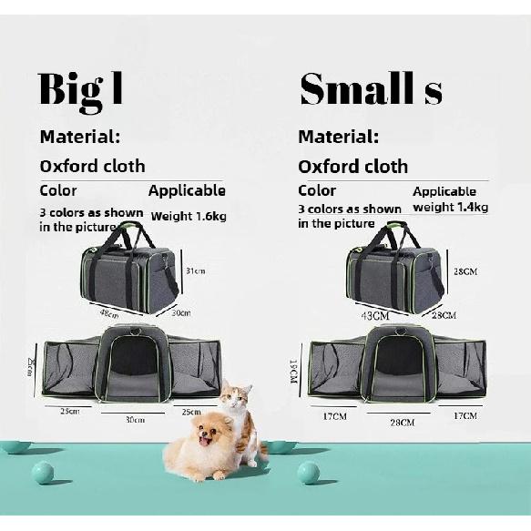 Collapsible Pet Bag for Outdoor Travel Portable Expandable Backpack Shoulder Cat Carrier Bag Handheld Dog Travel Carrier for Car