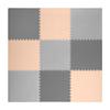 Ricokids Large Foam Puzzle Mat 180X180Cm 9 Pcs Gray-Peach