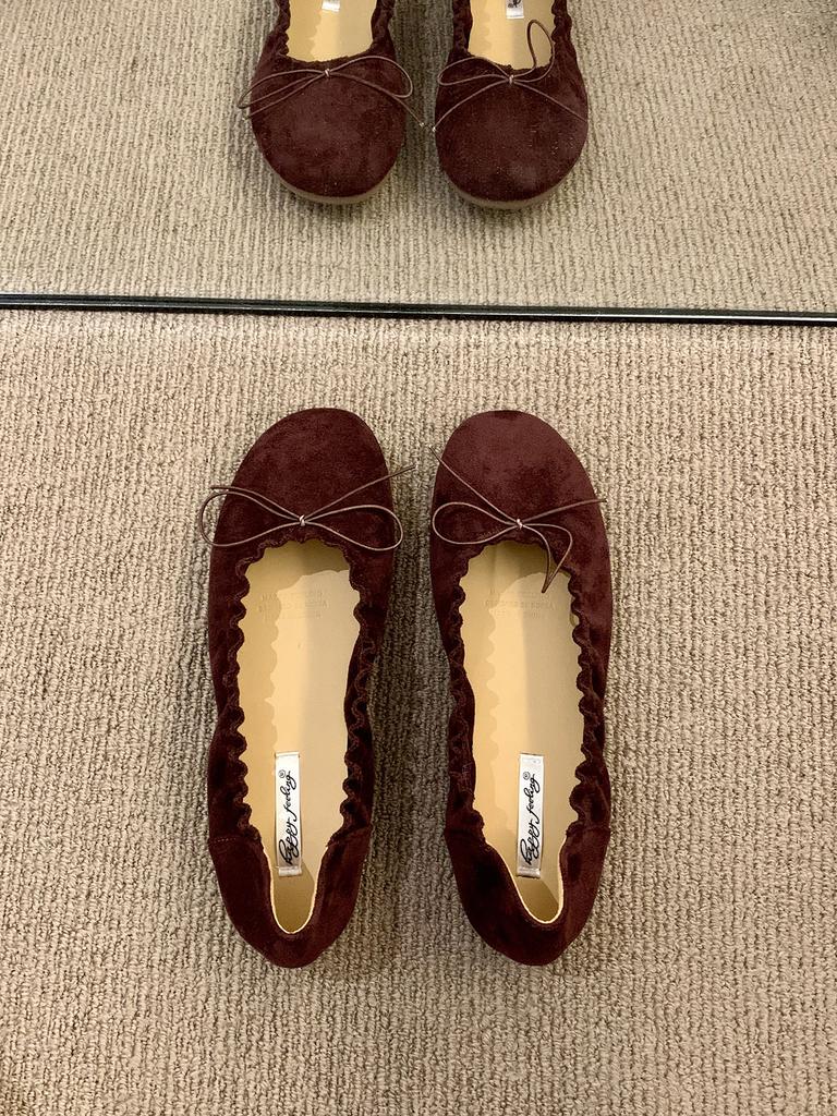 Flat-bottomed Small Silver Retro Light Mouth Gentle Single Shoes Women's Autumn New Bow Fairy Ballet Style Commuter Ladyshoes