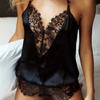 Femmes Sexy dentelle dos nu col en v à bretelles une pièce vêtements de nuit sous-vêtements érotiques