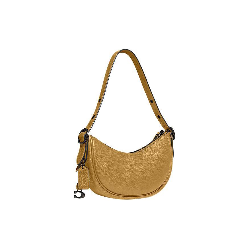 New COACH Cow Leather Handbag, Shoulder Bag Women's Yellow CC439-V5LQT