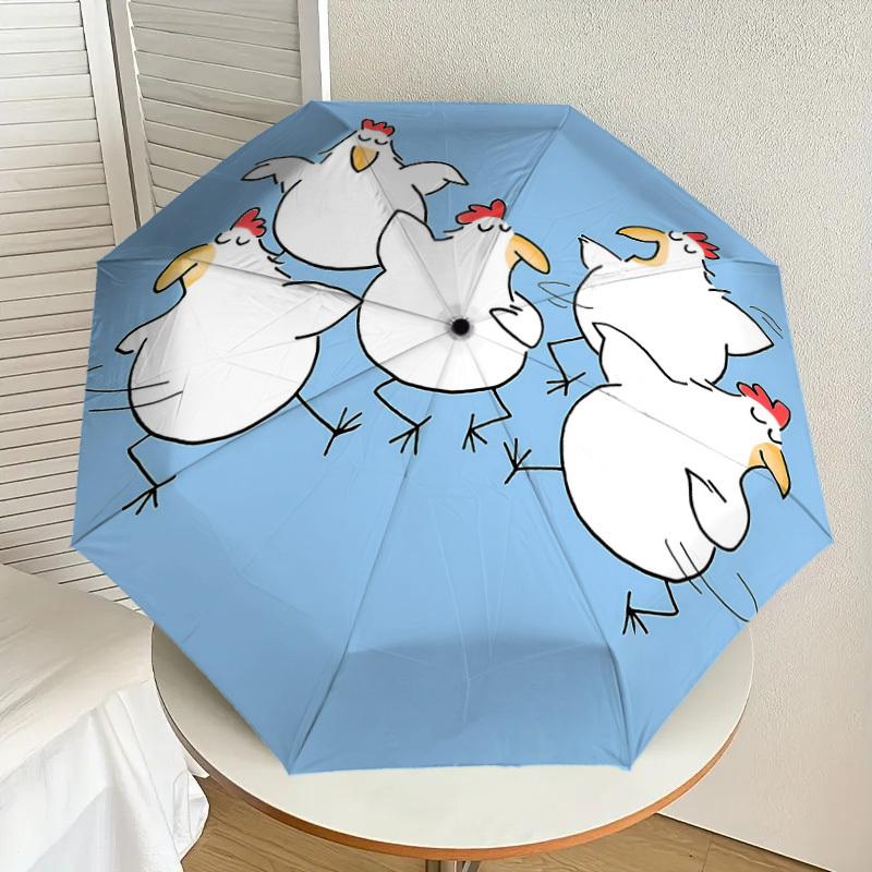 1PC chicken dance Umbrella-8-Rib Reinforced, Automatic Open, Lightweight & Durable, Cute Fashion Accessory for Outdoor-P103