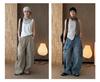 Women's 3D Patchwork Cargo Jeans with Large Pockets - Loose Wide-Leg Style for Spring/Summer Streetwear