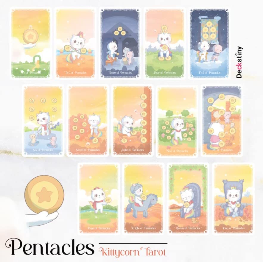 Kancharo Tarot Cards 79 Pieces Tarot Fortune Telling Japanese Tarot Cards Basic Instructions Pouch Included [Kittycorn Tarot] & (Genuine Product)