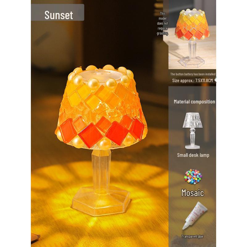 DIY Mosaic Table Lamp Kit - Handmade Night Light for Creative Team Building & Gifts Small