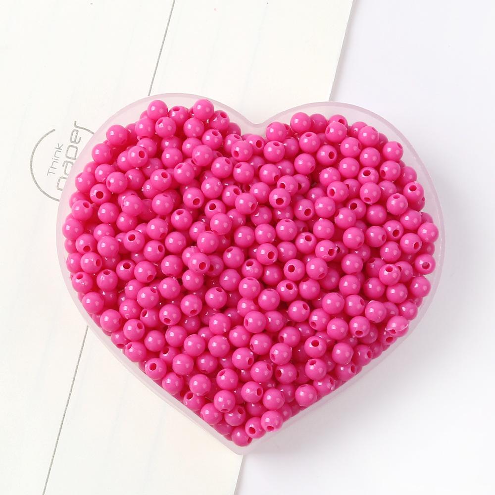 42-Color Acrylic Solid Color Round Beads Rice Beads Handmade Diy Beaded Loose Beads Bracelet Necklace Jewelry Material 3/4Mm