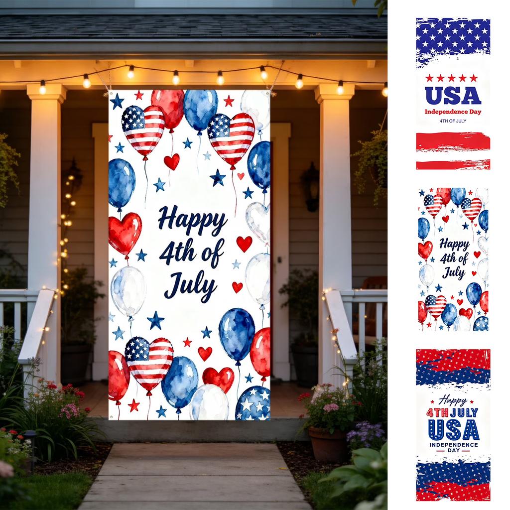 Independence Day Balloon Print Decorative Towel Soft Absorbent Microfiber Fabric for Home Kitchen Bath Use Fourth of July Theme