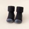 Baby Walking Socks, Autumn and Winter with Thick Velvet and Soft Sole, Anti Slip Shoes for Boys and Girls, Pure Cotton Socks