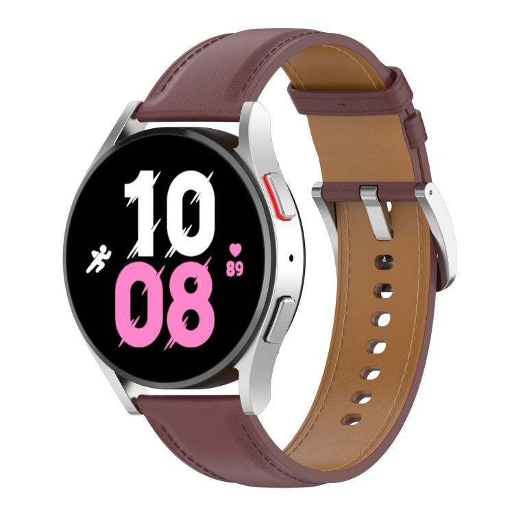 

For Samsung Galaxy Watch 5 44mm Premium Leather Watch Band For Samsung Galaxy Watch 5 44mm темно-коричневого