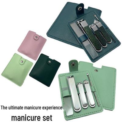 Compact Stainless Steel Travel Manicure Set - 5-Piece Nail Clippers Kit