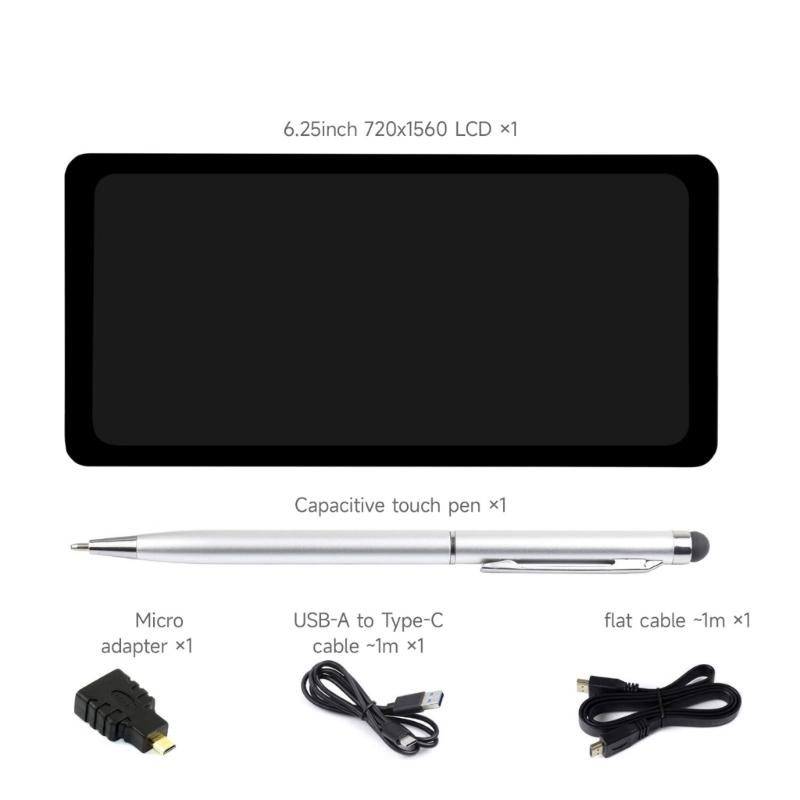 6.25inch Capacitive Touch Screens LCD 720x1560 Resolution Display IPS Panel Toughened Glass Cover Touch Screens
