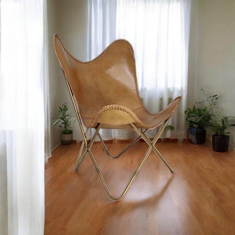 Butterfly Leather Chair – Eco-Friendly Handmade Leather, Perfect for Living Room or Home Office Decor"