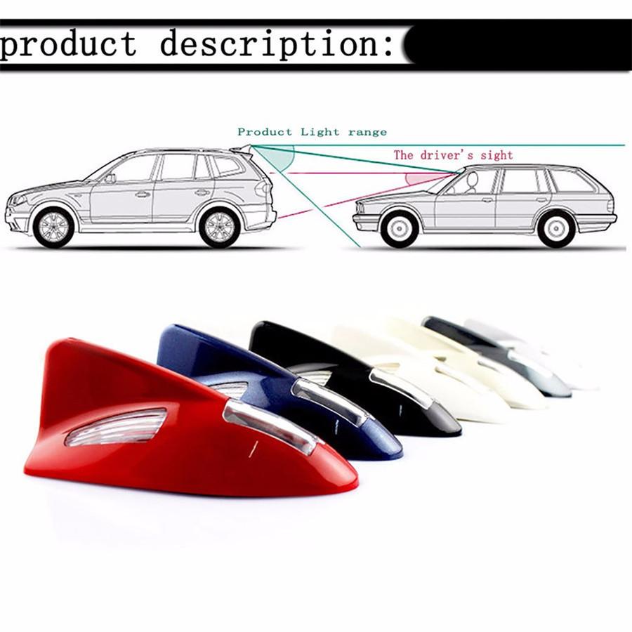 Solar Power Shark Fin Anti-rear-end Warning Lamp LED Decoration Strobe Lamp Gray
