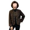 Velvet Leopard Print Jacket - New Style Autumn/Winter, Slimming, Korean Chic, Thickened, Loose, Short