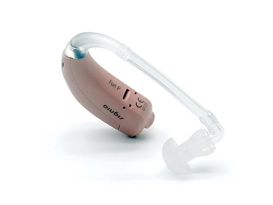 Signia Red Lotus FunP Hearing Aids: Behind-the-Ear for Severe Hearing Loss, Ideal for the Elderly.