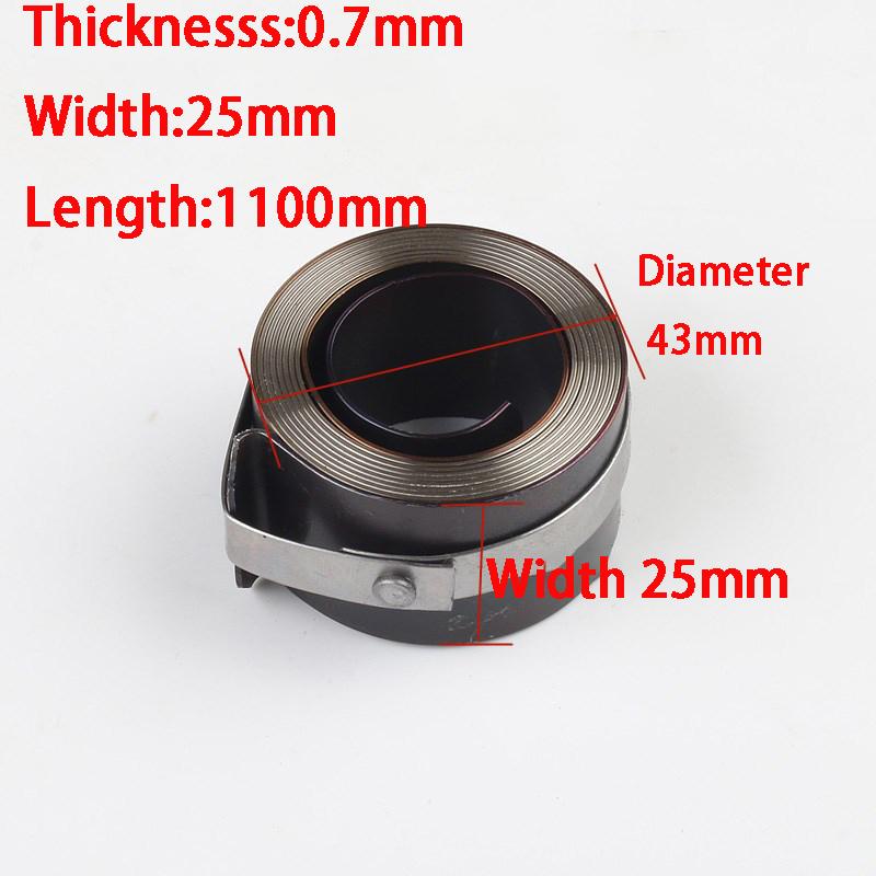 Spiral Flat Wire Coil Torsion Spring, Constant Force Extension Springs ,Thickness 0.7mm x Width, 25mm x Length, 1100mm, 1Pc