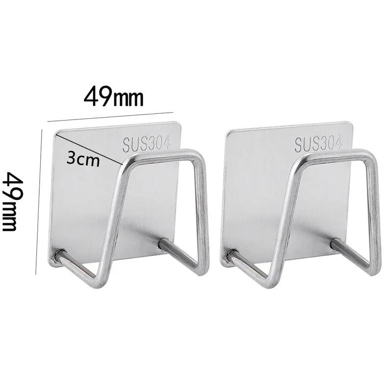 Kitchen Sponge Racks Self Adhesive Sink Sponges Drain Drying Rack Holders Stainless Steel Wall Hooks Home Storage Hook Organizer