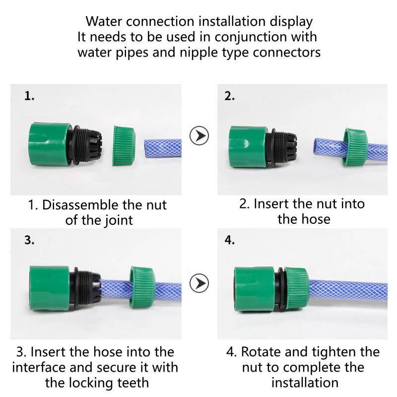 Garden Watering Hose ABS Quick Connector 1/2” End Double Male Hose Coupling Joint Adapter Extender Set For Hose Pipe Tube