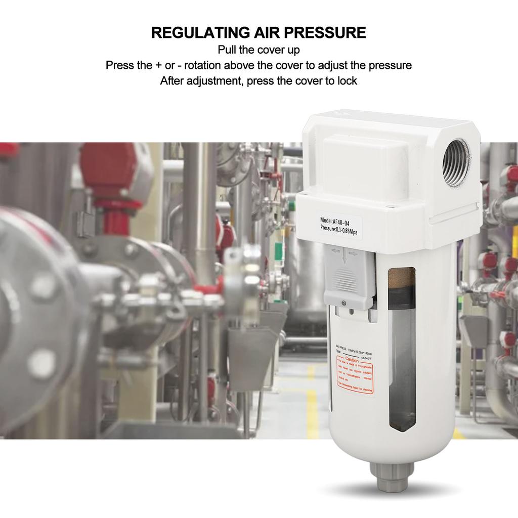 G1/2in Thread Pressure Regulator Air Filter Dry Keeping Air Compressor Piping Filter 0.1‑0.85Mpa