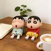 Kros Shin-chan Crayon Phone Holder: Cute Lazy Doll Figurine for Desk, Trendy Toy and Gift.