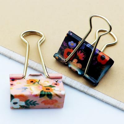3Pcs/Set Colorful Flower Pattern Paperclips Stationery Office Binding Supplies Students Text Paper Folder Clips