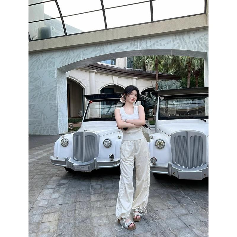 Cowhide version~ Height-increasing thick-soled one-word slippers for women's 2025 summer square-headed rhinestone Birken outerwear casual beach shoes