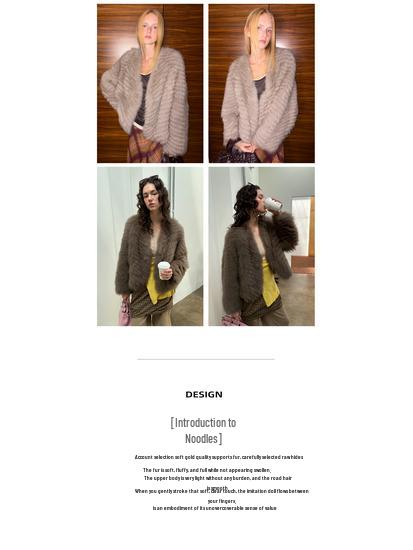 North Elk Long Island Lover Women's Fox Fur Coat - Short, Wide Fluffy Style.