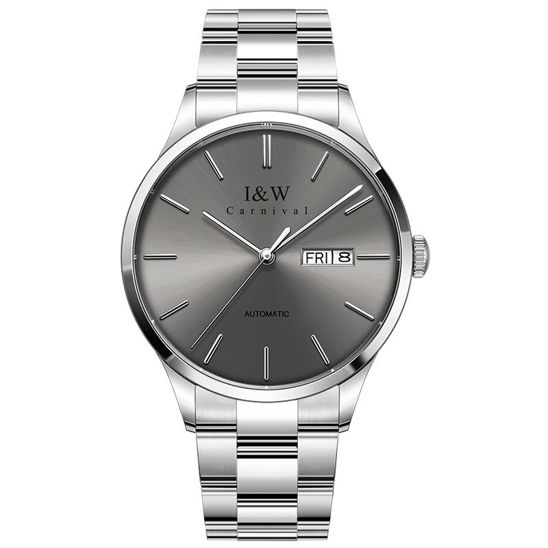 Top Brand Luxury Automatic Mechanical Men's Watch New Seiko Movement Sapphire Crystal Double Calendar Stainless Steel Band 50