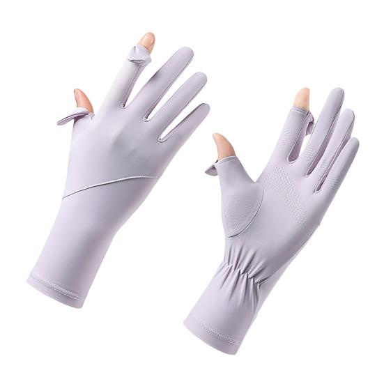 Sun Protection Gloves Finger Driving Palm Ice Ultra Thin Full Gloves Anti-Slip Silk