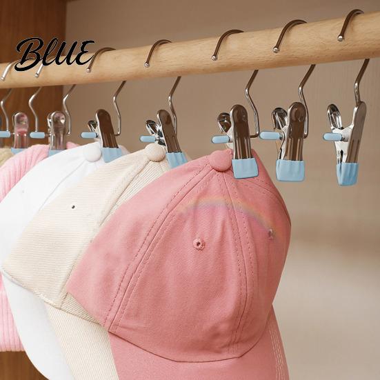 Clothespin-style Hanger Clip Rubber Coating Hook Soft Metal Clothespin 10Pcs Space-Saving Clothes Storage Durable