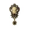 Vintage Rhinestone Woman Head Brooch: Elegant Electroplated Alloy Corsage for Women's Fashion Accessories