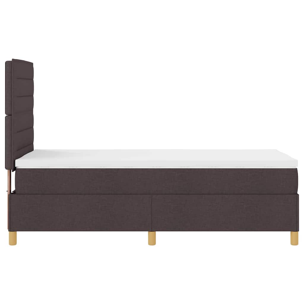 Boxspring bed with headboard Dark Brown 90 x 190 cm Fabric