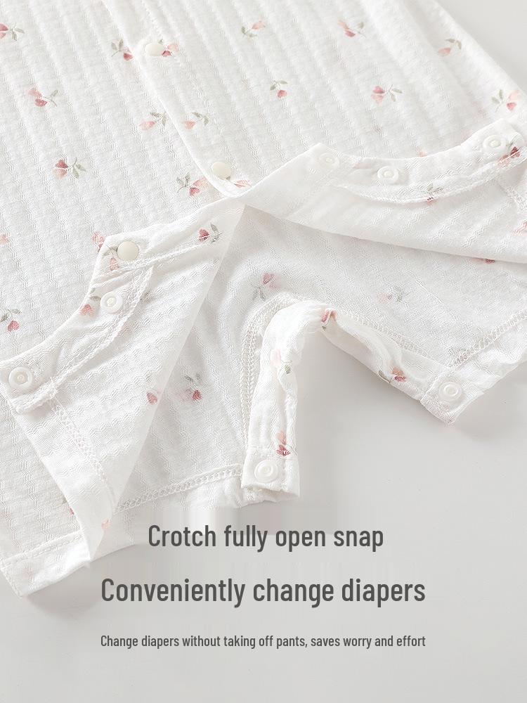 Summer Oxygen Cotton Baby Romper - A-Class Short Sleeve Bodysuit for Newborns